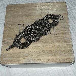 Stella & Dot bracelet chunky rhinestone silver